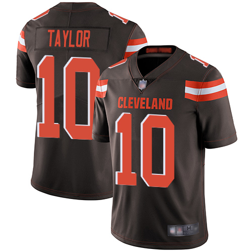 Cleveland Browns Taywan Taylor Men Brown Limited Jersey 10 NFL Football Home Vapor Untouchable